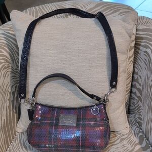 2010 Coach Poppy Plaid Tarten Mini Shoulder Bag  16048